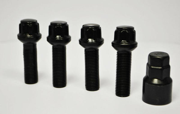 Black locking wheel bolts for van alloy wheels